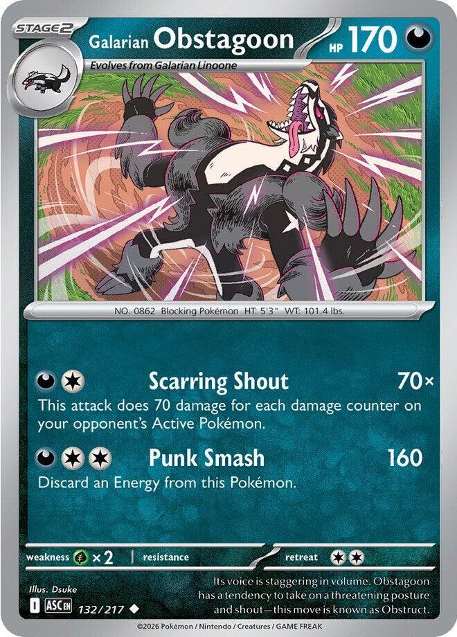 Galarian Obstagoon 132 217 132/217 (ME: Ascended Heroes)  - Reverse Holofoil | Good Games Adelaide SA