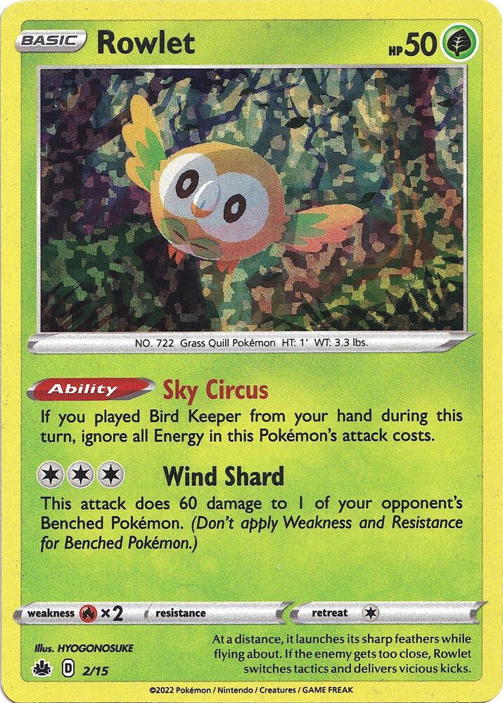 Rowlet 002/015 (McDonald's Promos 2022)  - Holofoil | Good Games Adelaide SA