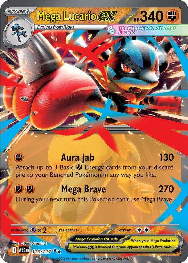 Mega Lucario ex 113/217 (ME: Ascended Heroes)  - Holofoil | Good Games Adelaide SA