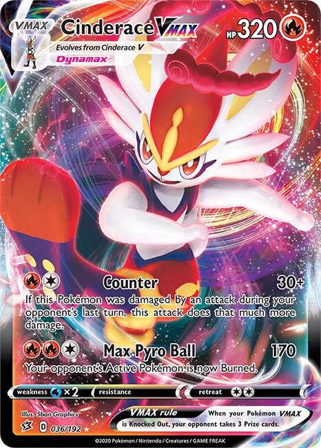 Cinderace VMAX 036/192 (SWSH02: Rebel Clash)  - Holofoil | Good Games Adelaide SA