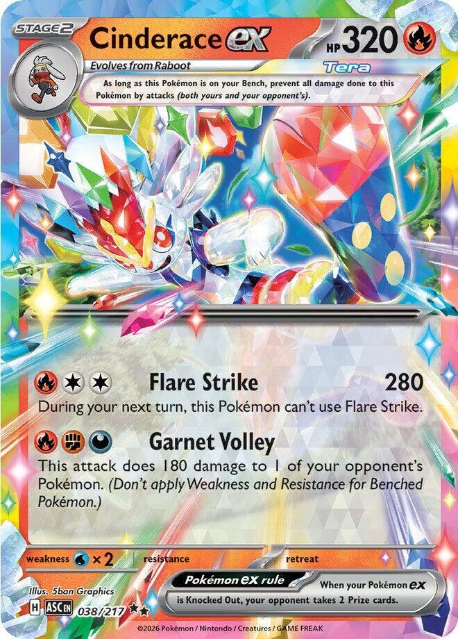 Cinderace ex 038/217 (ME: Ascended Heroes)  - Holofoil | Good Games Adelaide SA