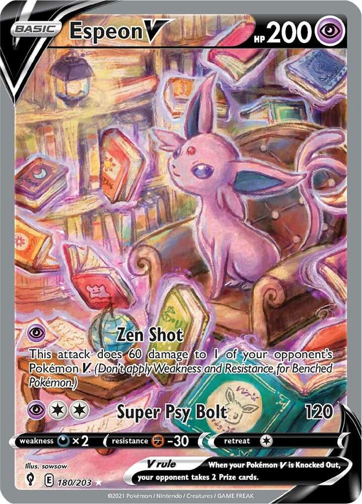 Espeon V Alternate Full Art 180/203 (SWSH07: Evolving Skies)  - Holofoil | Good Games Adelaide SA