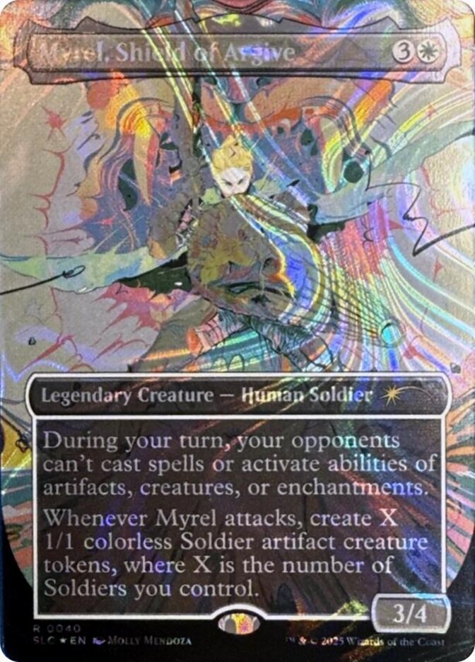 Myrel, Shield of Argive 40 (Secret Lair Countdown Kit)  - Borderless Halo Foil | Good Games Adelaide SA