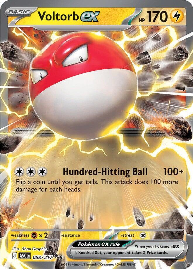 Voltorb ex 058/217 (ME: Ascended Heroes)  - Holofoil | Good Games Adelaide SA