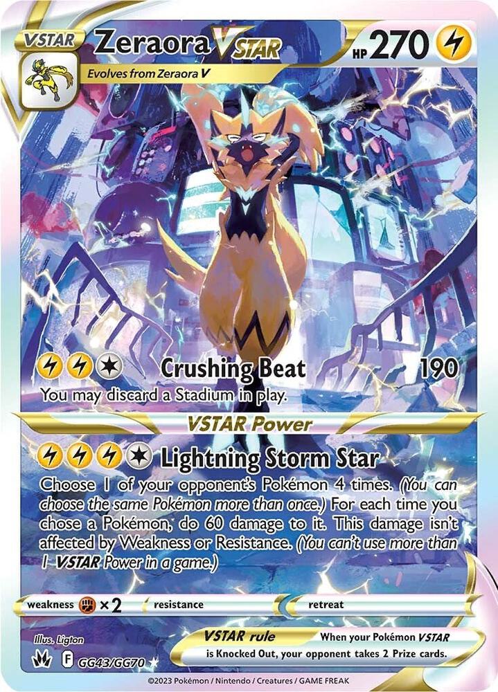Zeraora VSTAR GG43/GG70 (Crown Zenith: Galarian Gallery)  - Holofoil | Good Games Adelaide SA