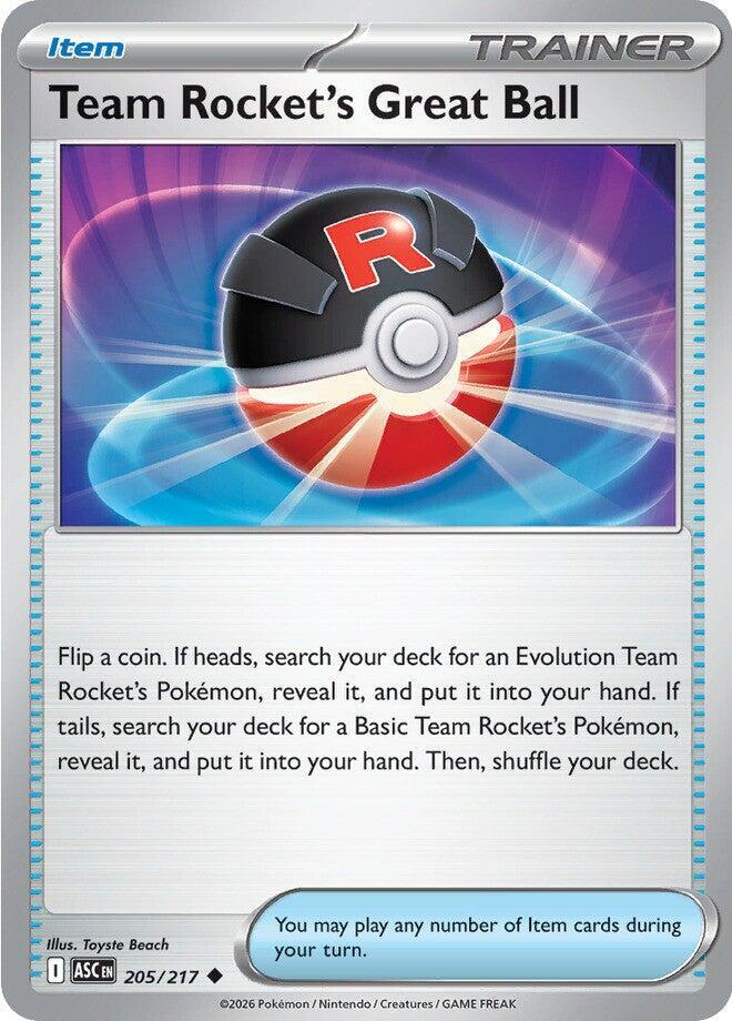 Team Rocket's Great Ball 205/217 (ME: Ascended Heroes)  - Reverse Holofoil | Good Games Adelaide SA