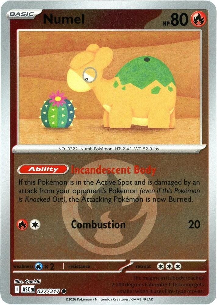 Numel 027/217 (ME: Ascended Heroes)  - Reverse Holofoil | Good Games Adelaide SA