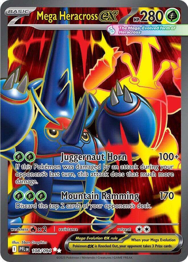 Mega Heracross ex 108/094 (ME02: Phantasmal Flames)  - Holofoil | Good Games Adelaide SA