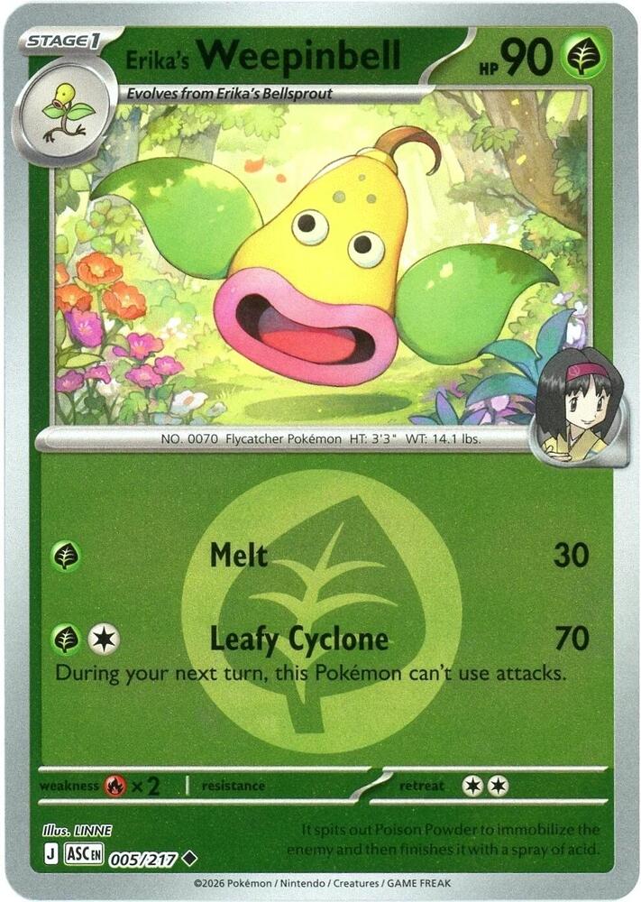 Erika's Weepinbell 005/217 (ME: Ascended Heroes)  - Reverse Holofoil | Good Games Adelaide SA