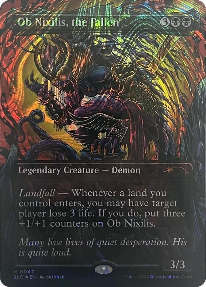Ob Nixilis, the Fallen 42 (Secret Lair Countdown Kit)  - Borderless Halo Foil | Good Games Adelaide SA