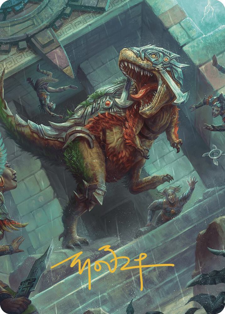 Carnage Tyrant Art Card Gold Stamped Signature 66 (Art Series: The Lost Caverns of Ixalan)  | Good Games Adelaide SA