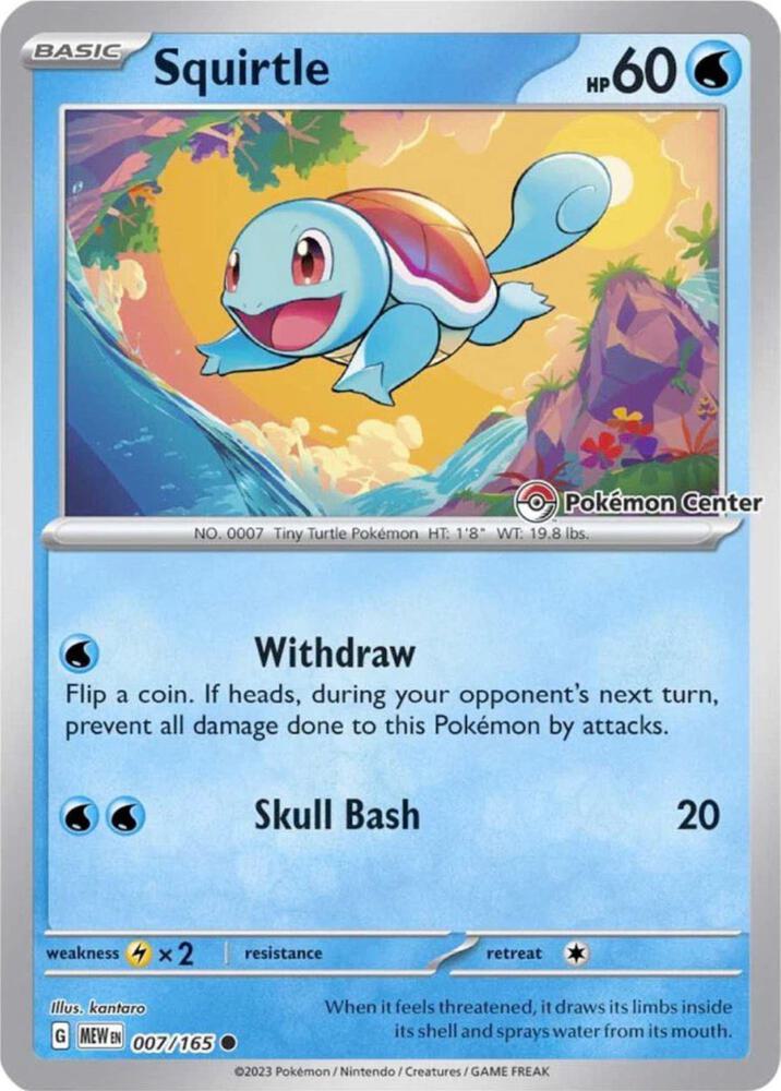 Squirtle Pokemon Center Exclusive 007/165 (Miscellaneous Cards & Products)  - Reverse Holofoil | Good Games Adelaide SA