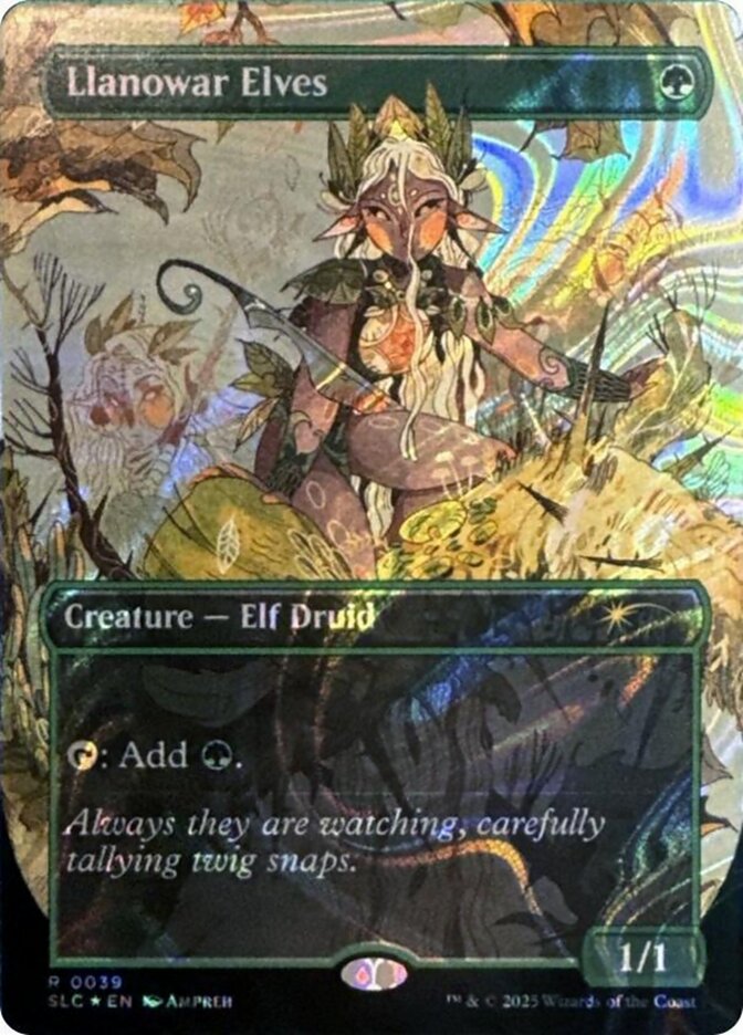 Llanowar Elves 39/84 (Secret Lair Countdown Kit)  - Borderless Halo Foil | Good Games Adelaide SA