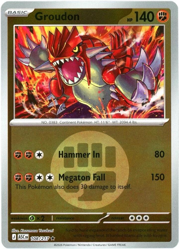 Groudon 108/217 (ME: Ascended Heroes)  - Reverse Holofoil | Good Games Adelaide SA