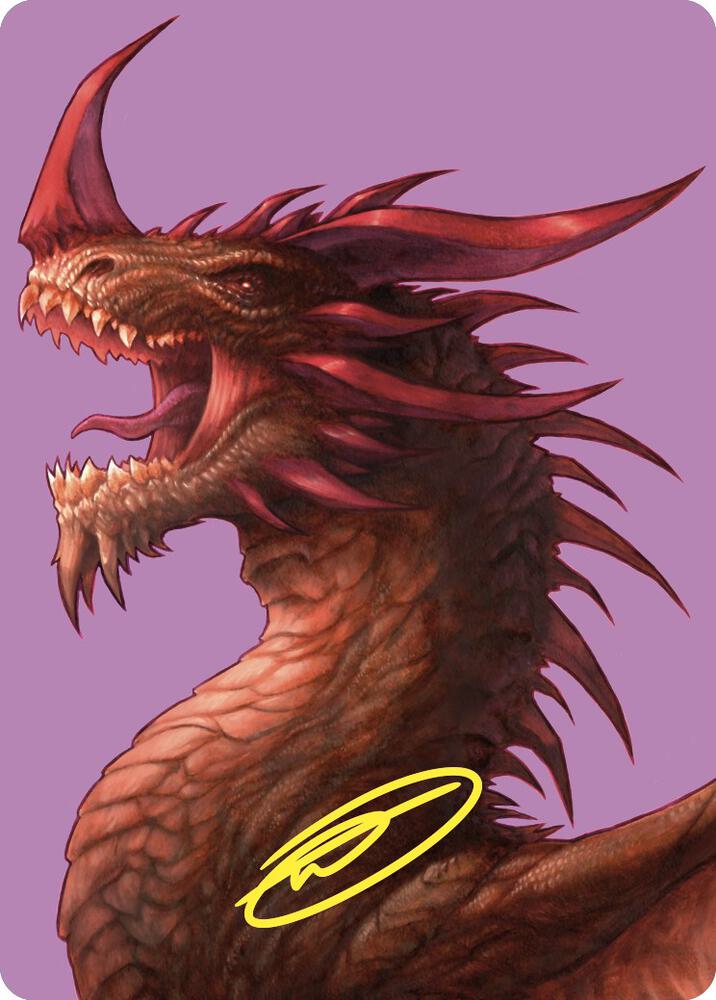 The Ur Dragon Art Card Gold Stamped Signature 61 (Art Series: Commander Masters)  | Good Games Adelaide SA