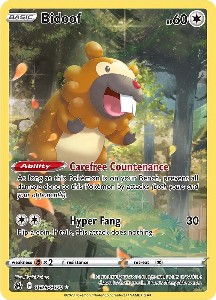 Bidoof GG29/GG70 (Crown Zenith: Galarian Gallery)  - Holofoil | Good Games Adelaide SA