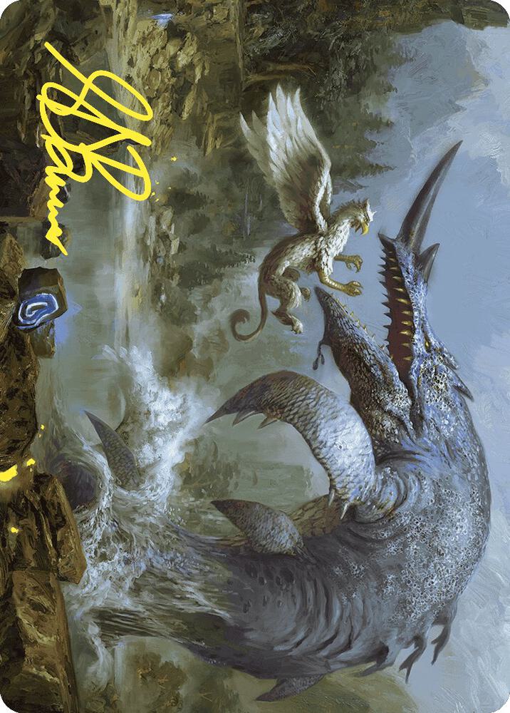 Horned Loch Whale Art Card Gold Stamped Signature 6 (Art Series: Wilds of Eldraine)  | Good Games Adelaide SA