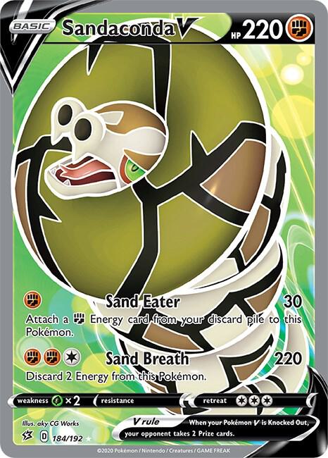 Sandaconda V Full Art 184/192 (SWSH02: Rebel Clash)  - Holofoil | Good Games Adelaide SA