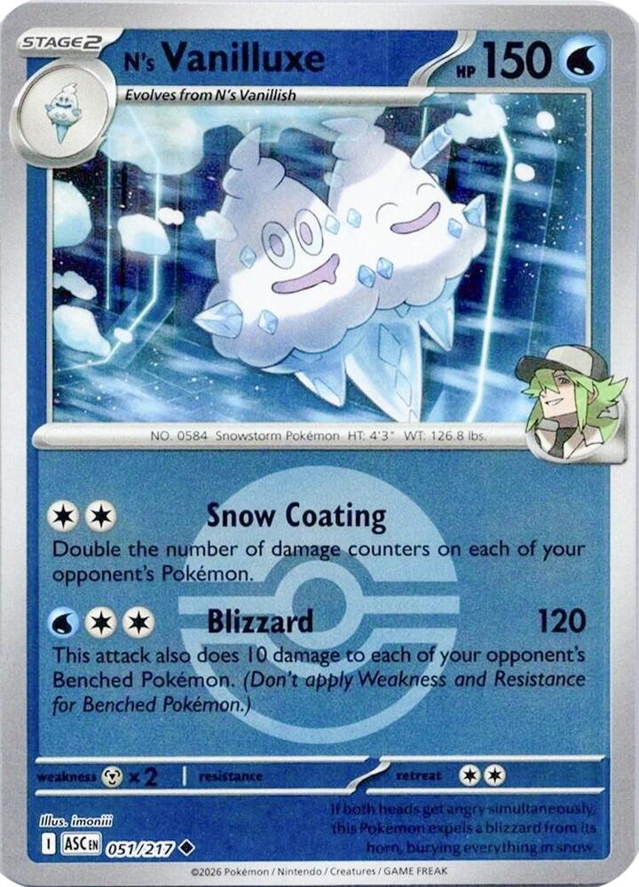 N's Vanilluxe 051/217 (ME: Ascended Heroes)  - Reverse Holofoil | Good Games Adelaide SA