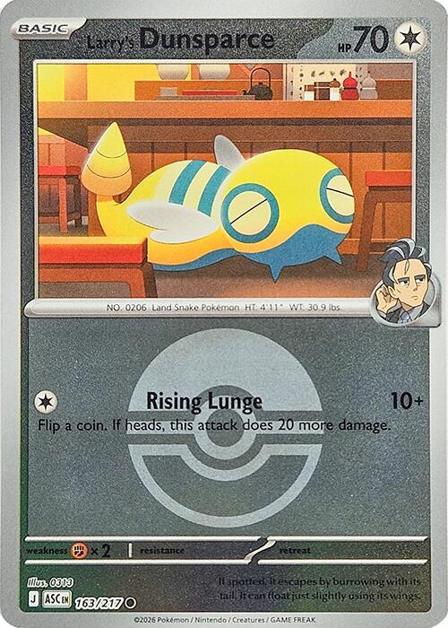Larry's Dunsparce 163/217 (ME: Ascended Heroes)  - Reverse Holofoil | Good Games Adelaide SA