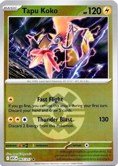 Tapu Koko 067/217 (ME: Ascended Heroes)  - Quick Ball Holofoil | Good Games Adelaide SA