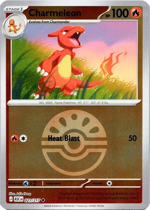 Charmeleon 021/217 (ME: Ascended Heroes)  - Reverse Holofoil | Good Games Adelaide SA