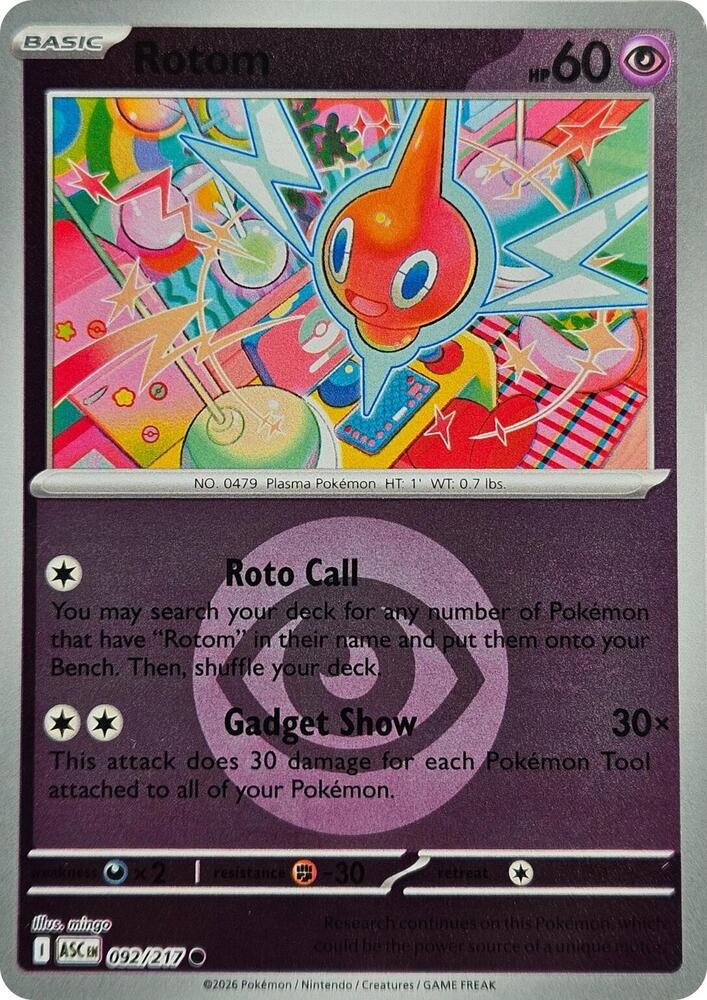 Rotom 092/217 (ME: Ascended Heroes)  - Reverse Holofoil | Good Games Adelaide SA