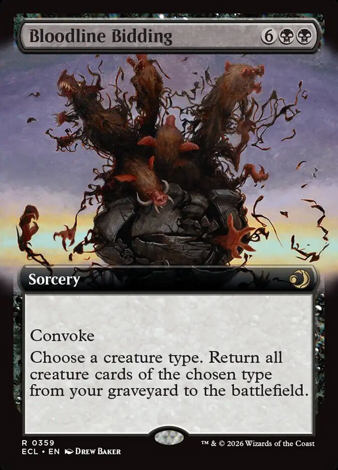 Bloodline Bidding  359/408 (Lorwyn Eclipsed)  - Extended Art Foil | Good Games Adelaide SA