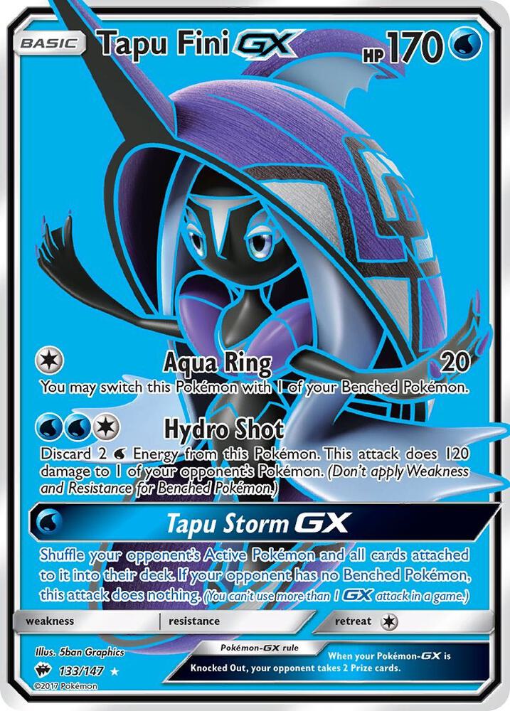 Tapu Fini GX Full Art 133/147 (SM - Burning Shadows)  - Holofoil | Good Games Adelaide SA