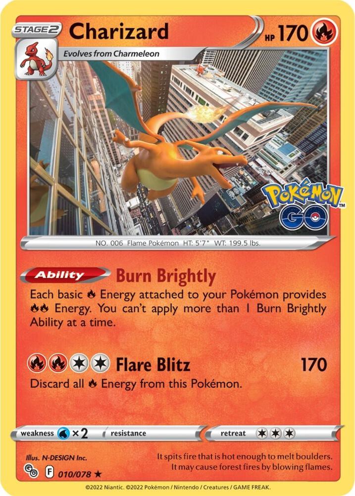 Charizard 010/078 (Pokemon GO)  - Holofoil | Good Games Adelaide SA