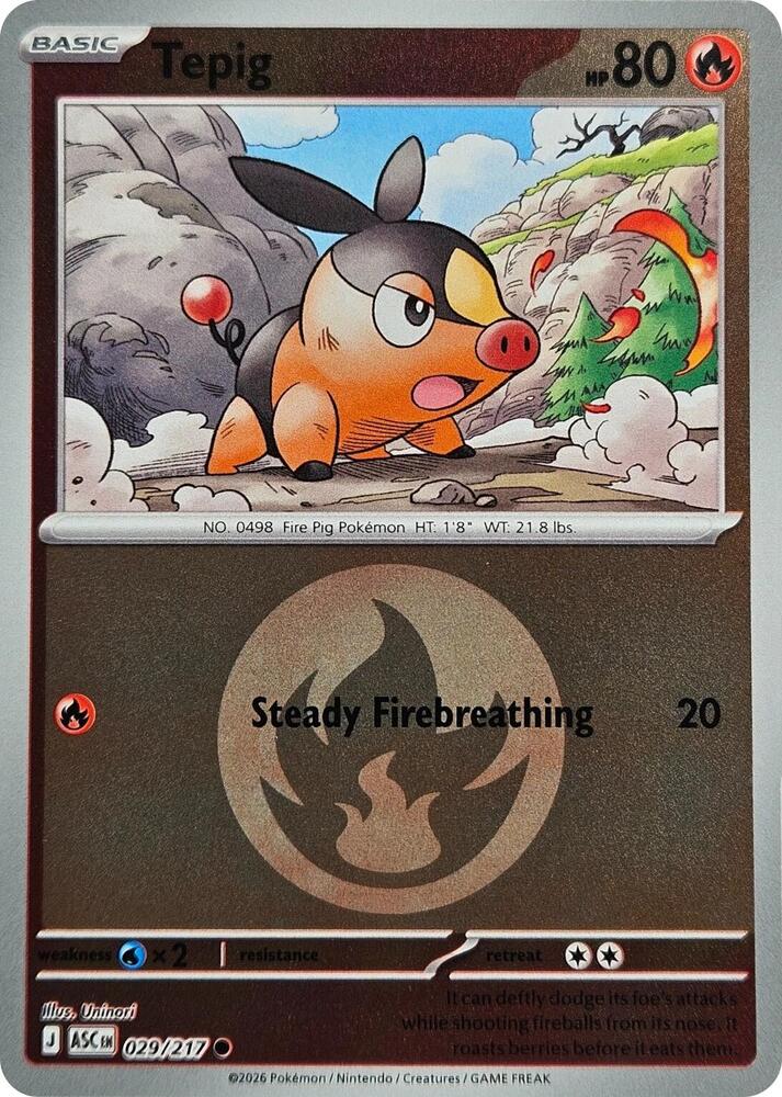 Tepig 029/217 (ME: Ascended Heroes)  - Reverse Holofoil | Good Games Adelaide SA