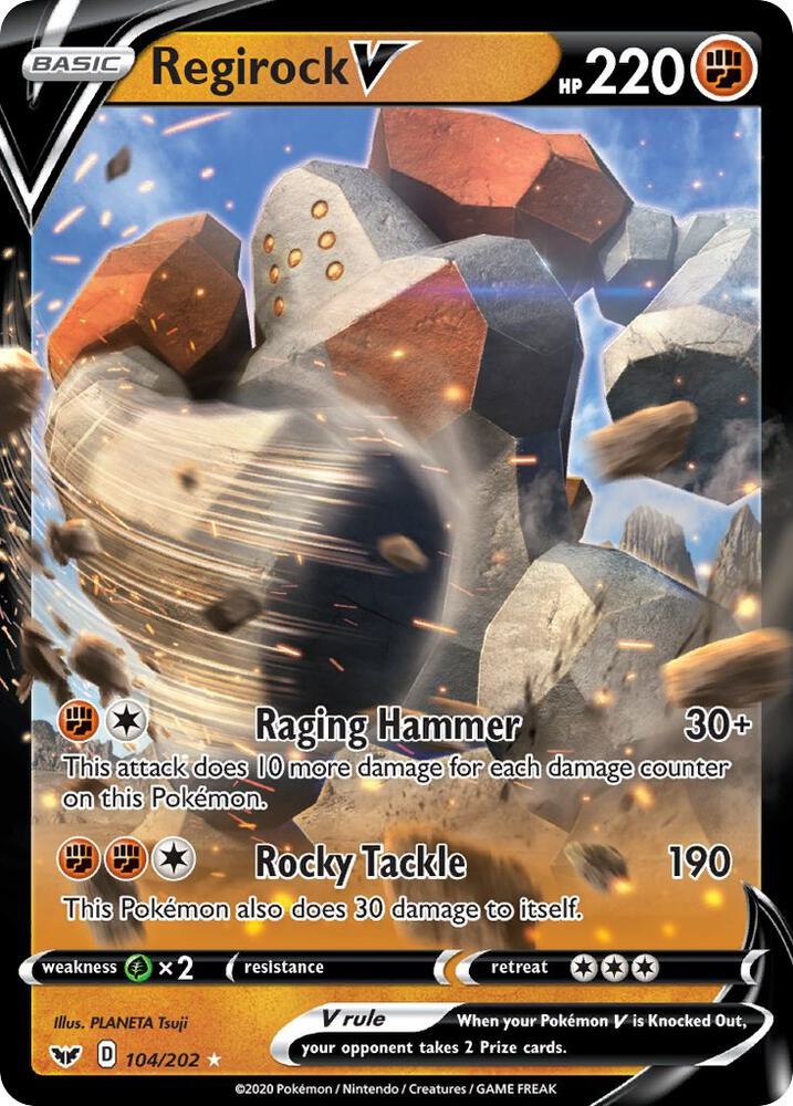 Regirock V 104/202 (SWSH01: Sword & Shield Base Set)  - Holofoil | Good Games Adelaide SA