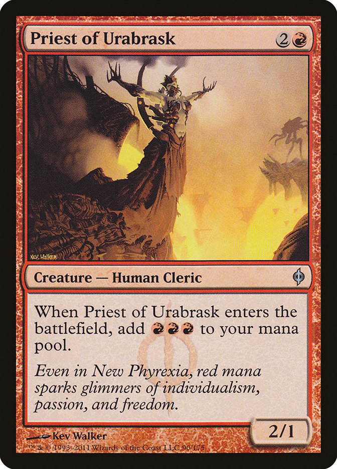 Priest of Urabrask 90 (New Phyrexia)  - Foil | Good Games Adelaide SA