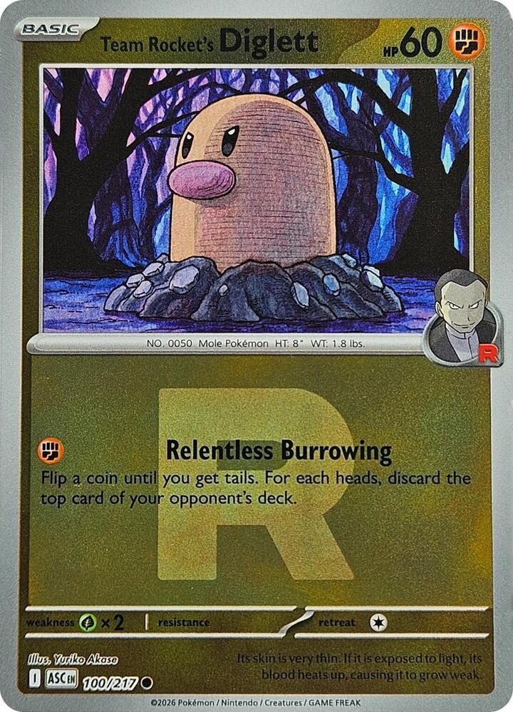 Team Rocket's Diglett 100/217 (ME: Ascended Heroes)  - Reverse Holofoil | Good Games Adelaide SA