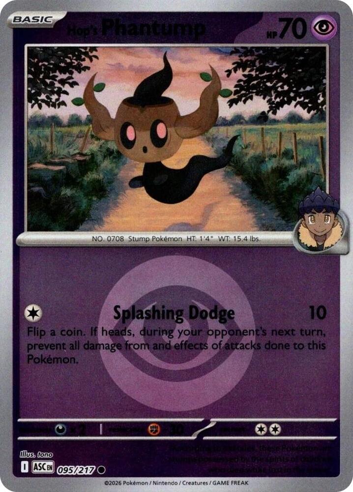 Hop's Phantump 095/217 (ME: Ascended Heroes)  - Reverse Holofoil | Good Games Adelaide SA