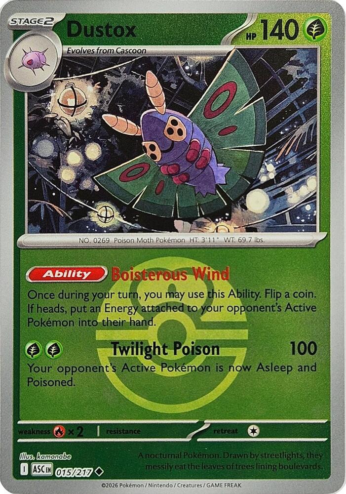 Dustox 015/217 (ME: Ascended Heroes)  - Reverse Holofoil | Good Games Adelaide SA