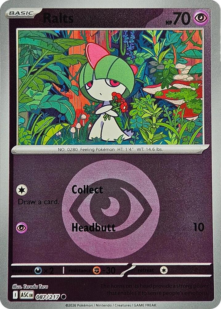 Ralts 087/217 (ME: Ascended Heroes)  - Reverse Holofoil | Good Games Adelaide SA