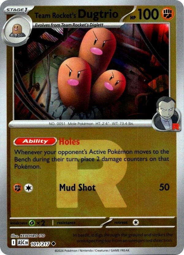 Team Rocket's Dugtrio 101/217 (ME: Ascended Heroes)  - Reverse Holofoil | Good Games Adelaide SA