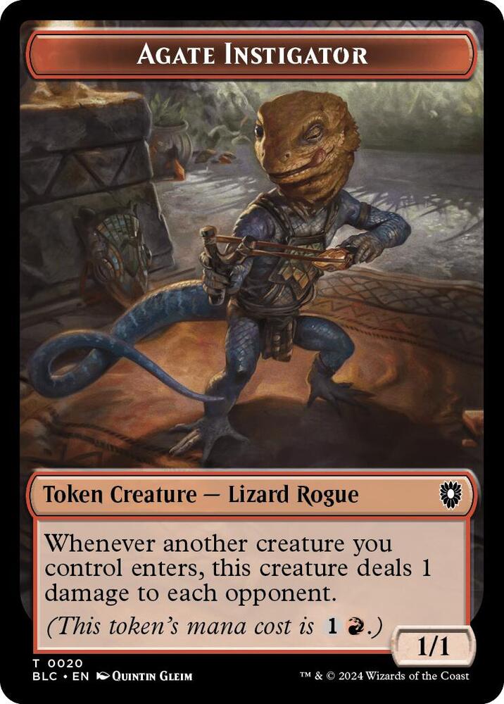 Agate Instigator Rabbit Double Sided Token 20 // 3 (Commander: Bloomburrow)  | Good Games Adelaide SA