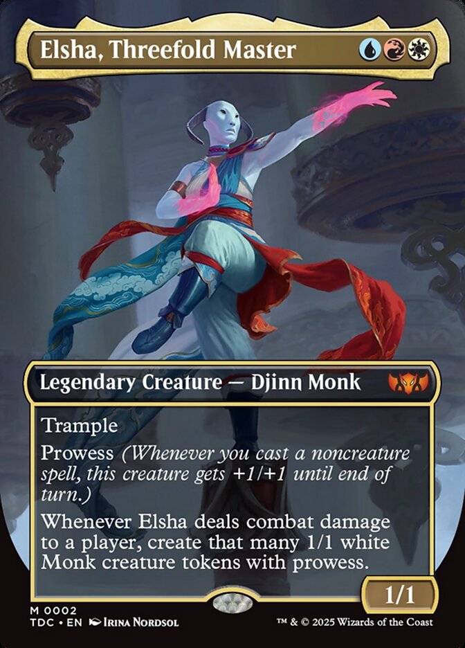 Elsha Threefold Master Borderless 2 (Commander: Tarkir: Dragonstorm)  - Borderless | Good Games Adelaide SA