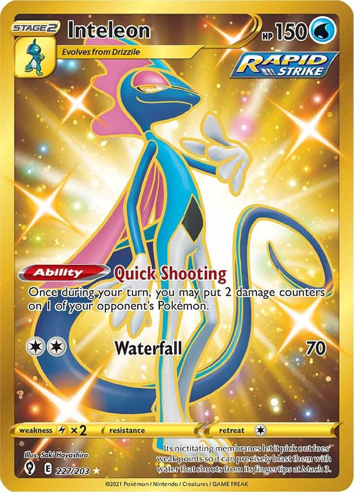 Inteleon Secret 227/203 (SWSH07: Evolving Skies)  - Holofoil | Good Games Adelaide SA