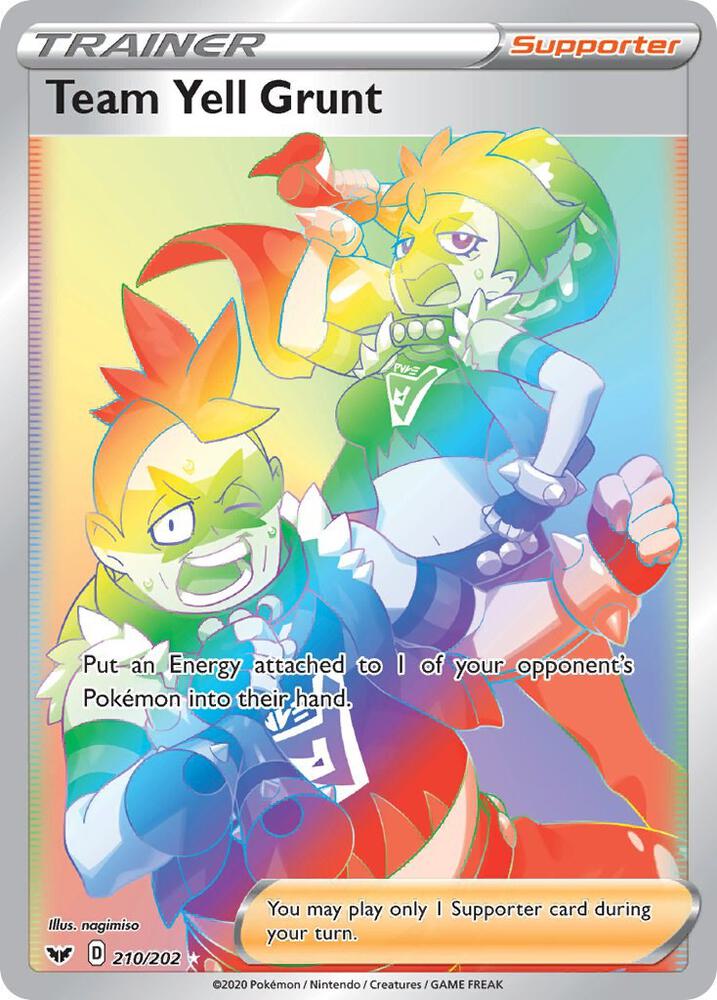 Team Yell Grunt Secret 210/202 (SWSH01: Sword & Shield Base Set)  - Holofoil | Good Games Adelaide SA