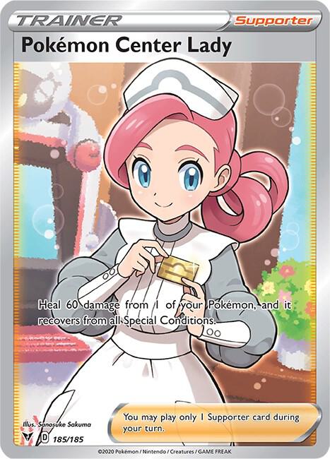 Pokemon Center Lady Full Art 185/185 (SWSH04: Vivid Voltage)  - Holofoil | Good Games Adelaide SA