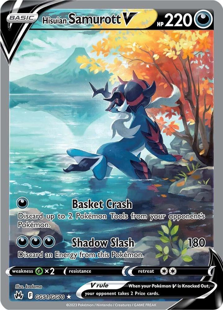Hisuian Samurott V GG51/GG70 (Crown Zenith: Galarian Gallery)  - Holofoil | Good Games Adelaide SA