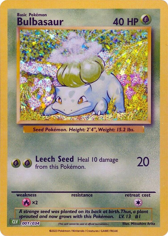 Bulbasaur 001/034 (Trading Card Game Classic)  - Holofoil | Good Games Adelaide SA