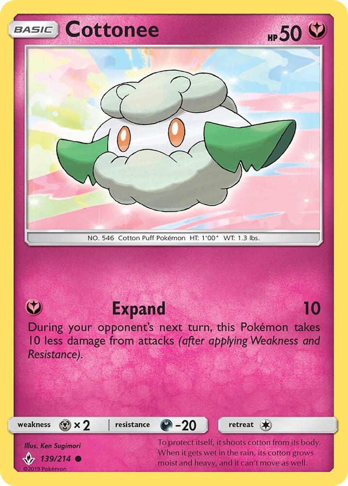 Cottonee 139/214 (SM - Unbroken Bonds)  | Good Games Adelaide SA