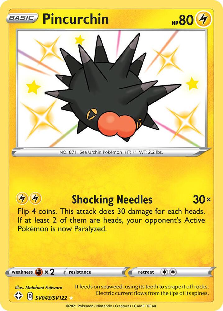 Pincurchin SV043/SV122 (Shining Fates: Shiny Vault)  - Holofoil | Good Games Adelaide SA