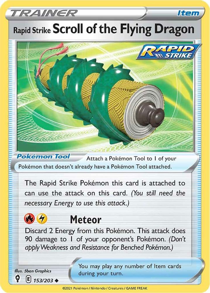 Rapid Strike Scroll of the Flying Dragon 153/203 (SWSH07: Evolving Skies)  | Good Games Adelaide SA