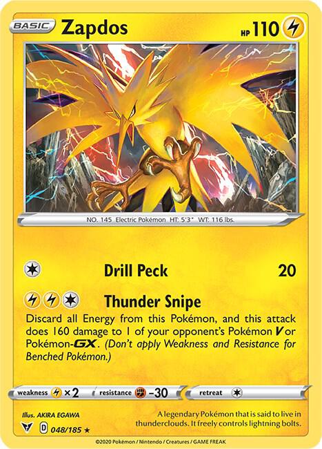 Zapdos 048/185 (SWSH04: Vivid Voltage)  - Reverse Holofoil | Good Games Adelaide SA