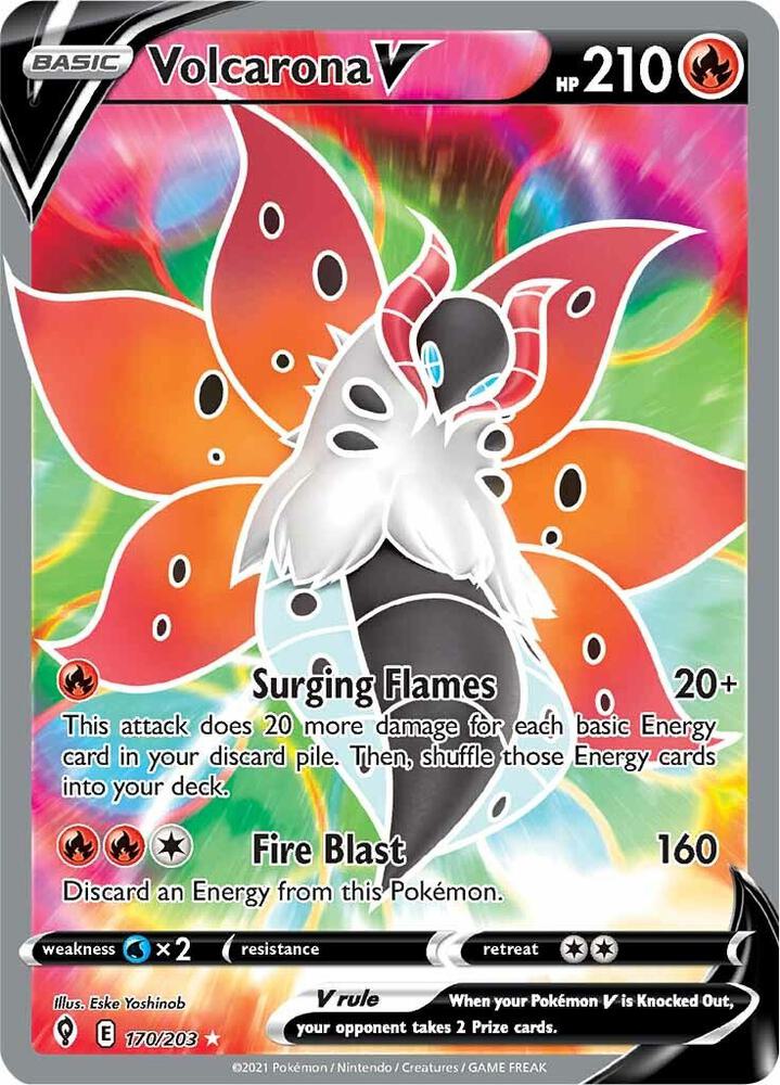 Volcarona V Full Art 170/203 (SWSH07: Evolving Skies)  - Holofoil | Good Games Adelaide SA